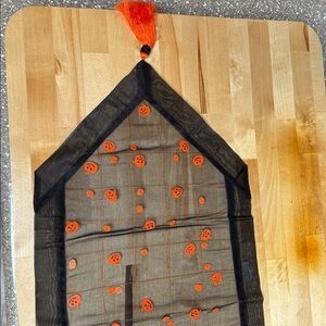 Sheer Halloween table runner. 72”x13”